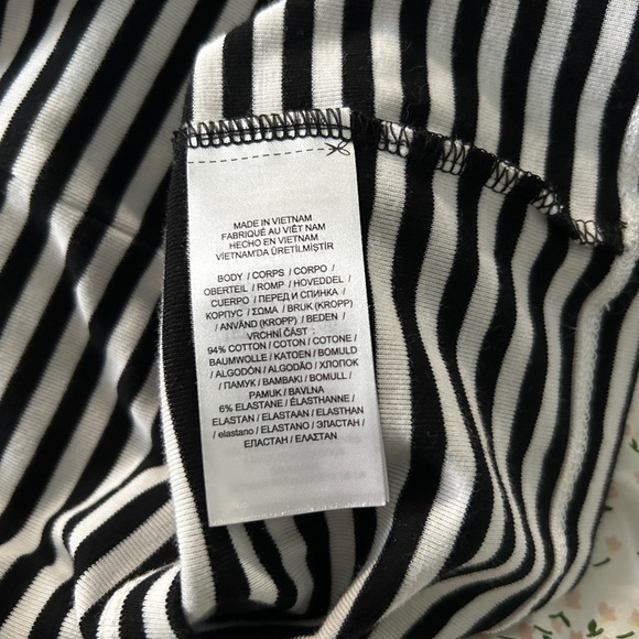 Lauren Ralph Lauren black & white striped long tee,cotton, size medium, … - Picture 10 of 11